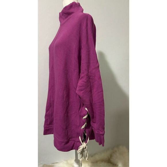 Free people slouchy pink purple oversized sweater M - Picture 3 of 4